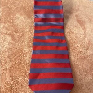 Geoffrey Beene Red and Blue Striped Tie
